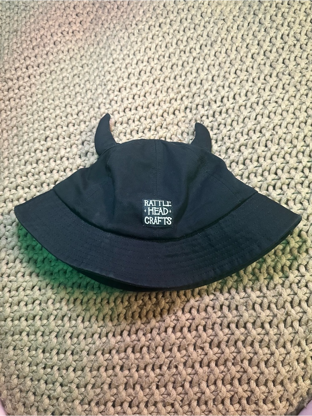 Rattle Head Crafts Black Devil Horn Bucket Hat - goth - alt - Grunge - punk